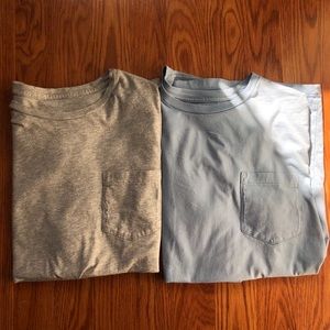 Two J Crew Slim Washed Pocket Tees